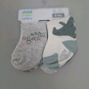 Child of Mine by Carter's Dinosaur Crew Socks 6 Pairs 0-6 Months Cotton Blend
